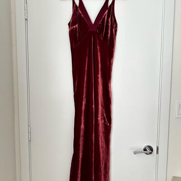Anthropologie V-Neck Velvet Dress - Picture 6 of 9